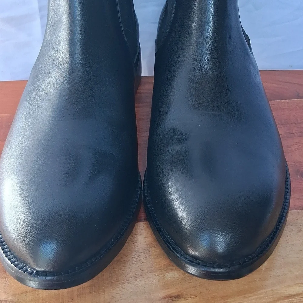 Quince Calfskin Leather Dress Chelsea Boots Black 8